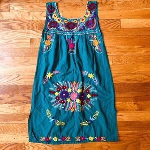 Vintage Bohemian Oaxacan Embroidered Dress